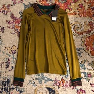 Scotch & Soda Long Sleeve Green Collar Shirt